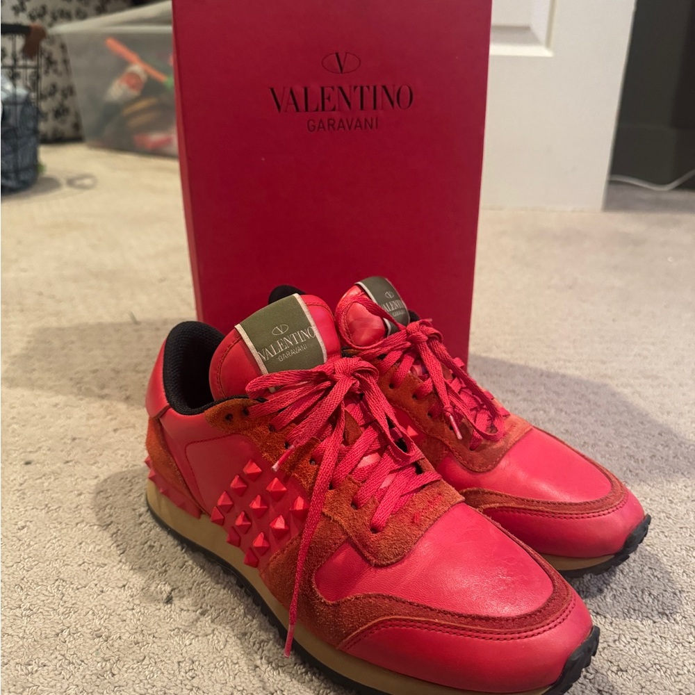 Valentino Garavani Red rock stud Studded Sneakers 38